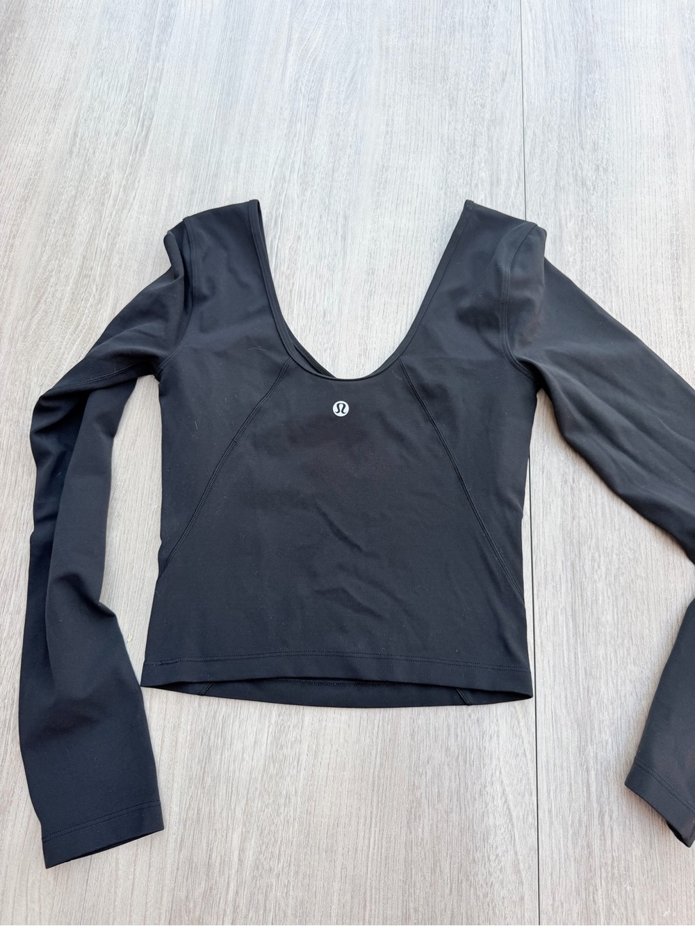 lululemon athletica Black Long-Sleeve Scoop Crop Top